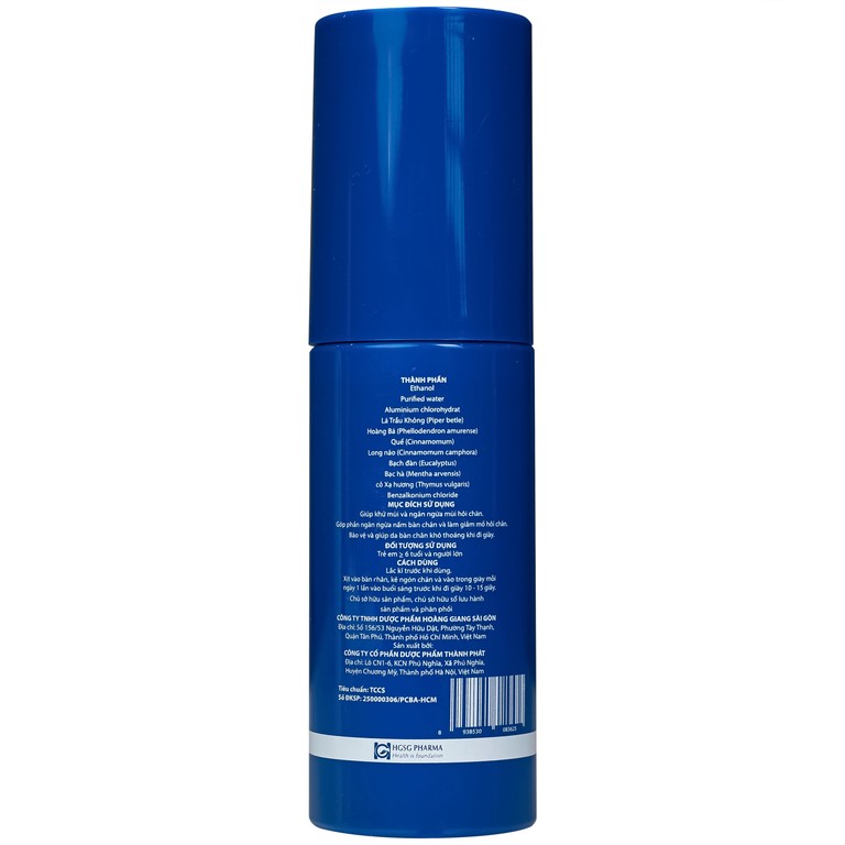 Xịt khử mùi Dry Foot HGSG giúp khử mùi và ngăn ngừa hôi chân, nấm chân, giảm mồ hôi (50ml)