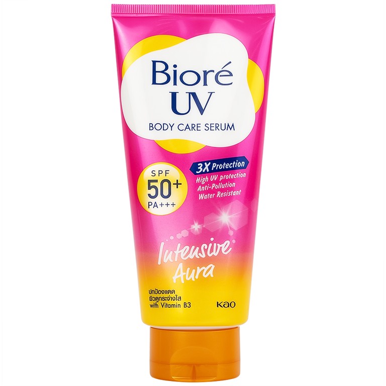 Tinh chất chống nắng Biore UV Body Care Serum Intensive Aura SPF50+ PA+++ dưỡng sáng da (150ml)