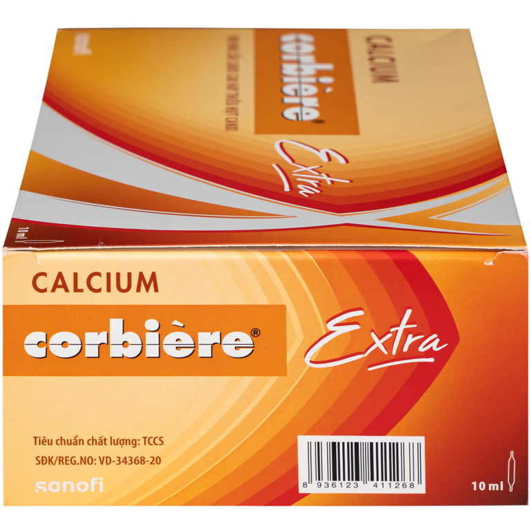 Dung dịch uống Calcium Corbière Extra Sanofi bổ sung canxi, hỗ trợ điều trị loãng xương (3 vỉ x 10 ống x 10ml)