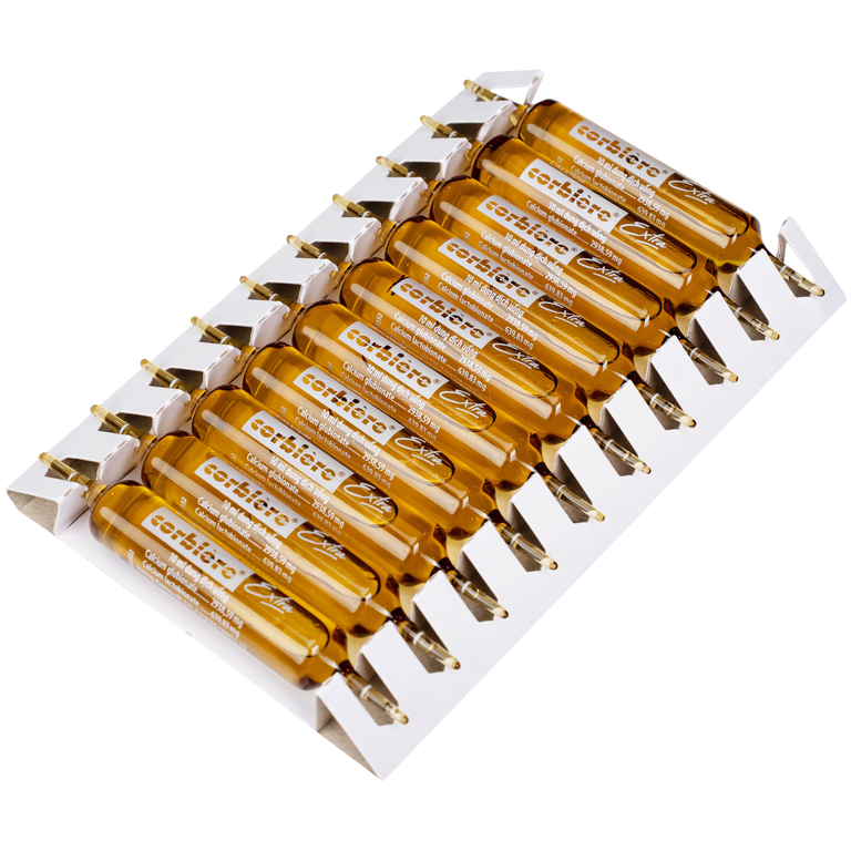 Dung dịch uống Calcium Corbière Extra Sanofi bổ sung canxi, hỗ trợ điều trị loãng xương (3 vỉ x 10 ống x 10ml)