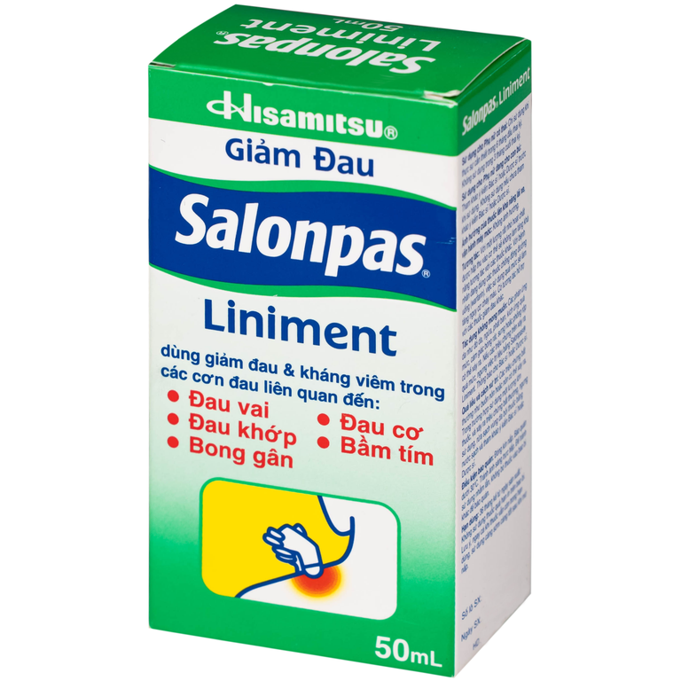 Dầu Salonpas Liniment giảm đau, kháng viêm các cơn đau vai, đau cơ (50ml)