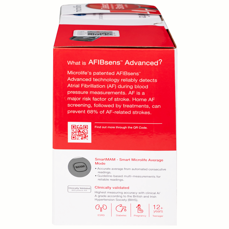Máy đo huyết áp bắp tay Microlife B3 AFIB Advanced hỗ trợ đo huyết áp, cảnh báo đột quỵ