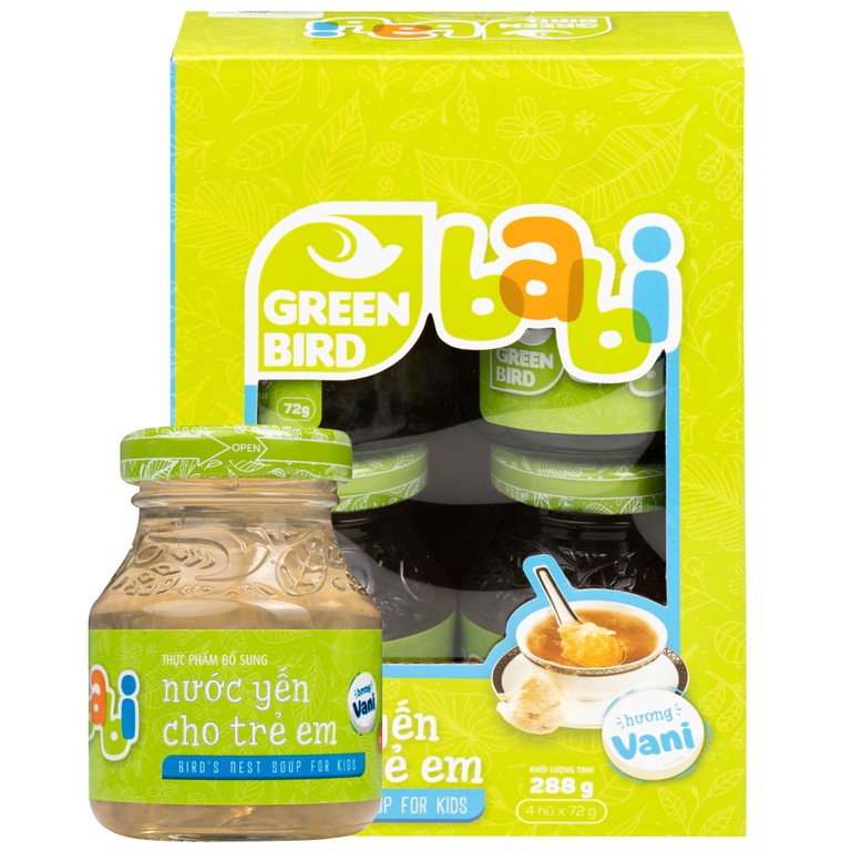 Nước Yến Sào Cho Trẻ Em Hương Vani Greenbabi (4 hũ x 72g)