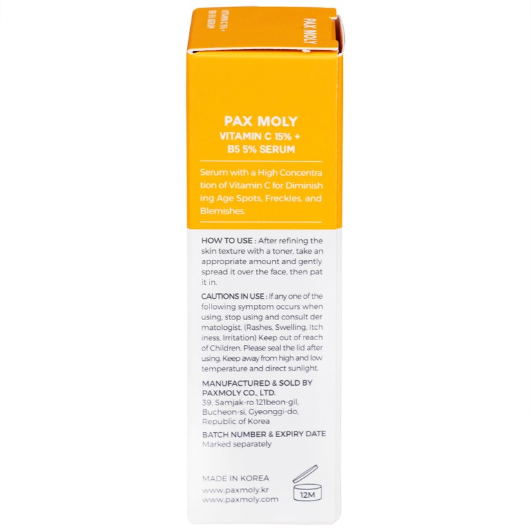 Tinh chất dưỡng da Pax Moly Blemish Care (Orange) giúp dưỡng ẩm, làm sáng da (30ml)