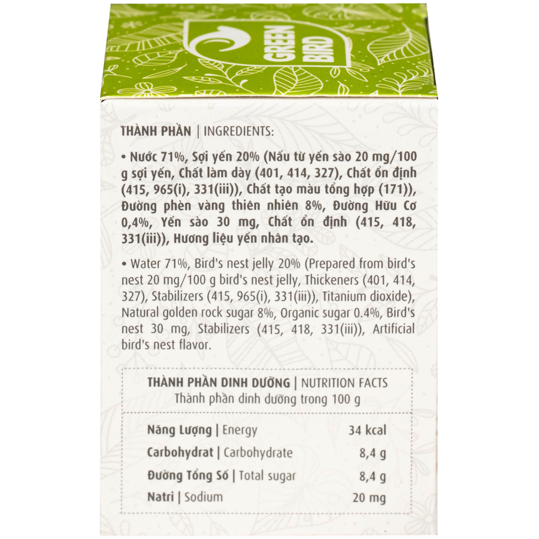 Nước Yến Sào Chưng Đường Phèn Greenbird (hũ 72g)