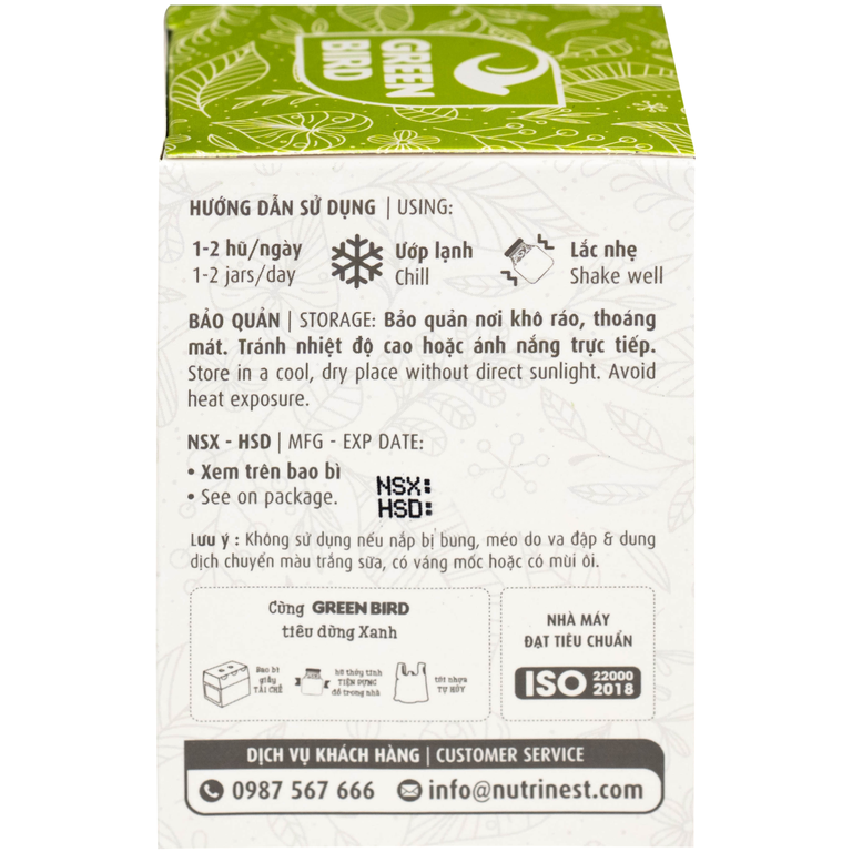 Nước Yến Sào Chưng Đường Phèn Greenbird (hũ 72g)