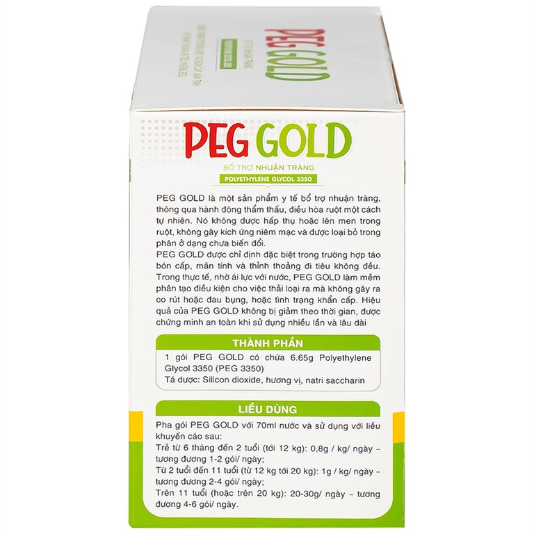 Bột pha uống Peg Gold Medvie Armephaco bổ trợ nhuận tràng (30 gói)