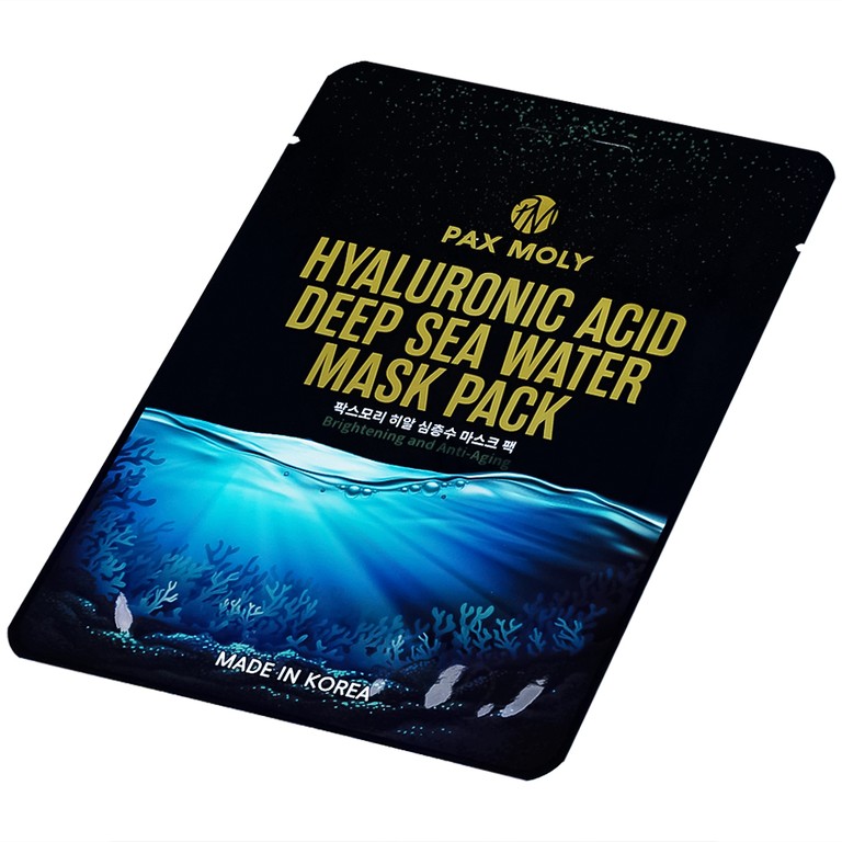 Mặt nạ Pax Moly Hyaluronic Acid Deep Sea Water Mask Pack dưỡng ẩm, sáng da và chống lão hóa (10 miếng)