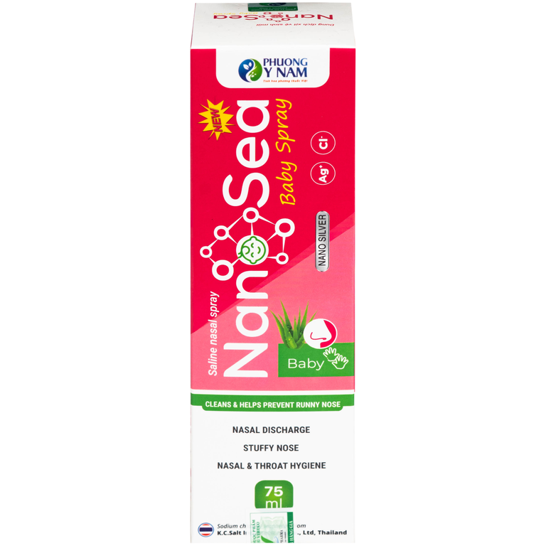 Dung dịch xịt vệ sinh mũi NanoSea Baby Spray giúp làm sạch và ngừa sổ mũi cho bé (75ml)