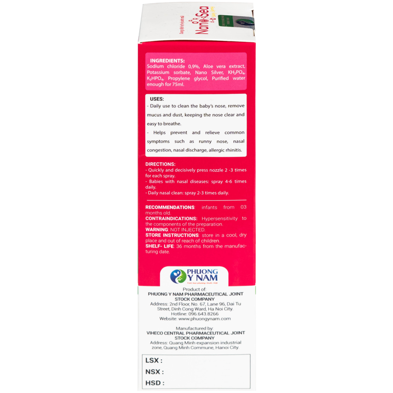 Dung dịch xịt vệ sinh mũi NanoSea Baby Spray giúp làm sạch và ngừa sổ mũi cho bé (75ml)