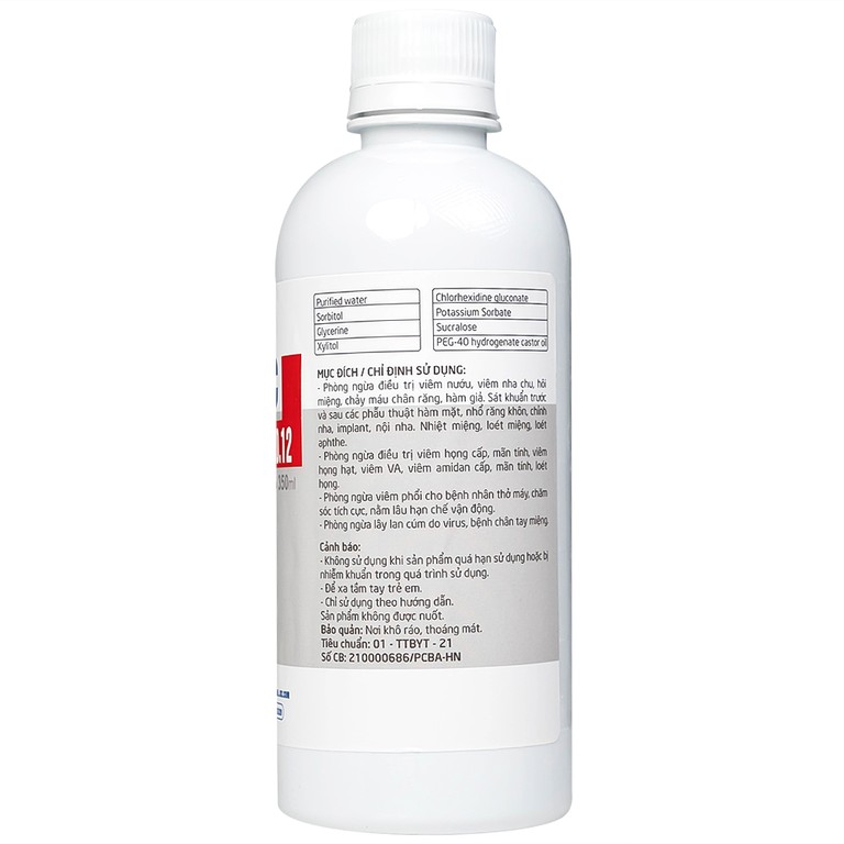 Nước súc miệng SMC Chlohexidin 0.12 Việt Sinh Pharma phòng ngừa và điều trị viêm nướu, viêm nha chu (350ml)