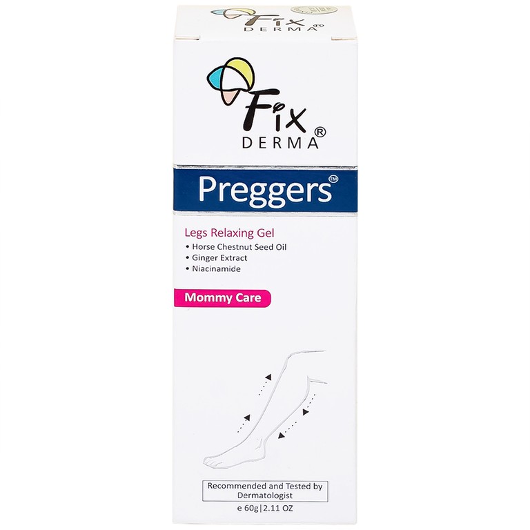 Gel Preggers Leg Relaxing 60g Fixderma dưỡng ẩm, giảm chuột rút, phù nề, giãn tĩnh mạch chân cho bà bầu 