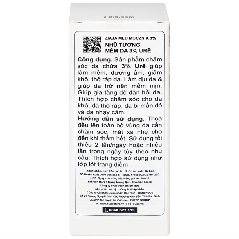 Nhũ tương bôi Ziaja Med 3% Urea mềm da, dưỡng ẩm (50ml)