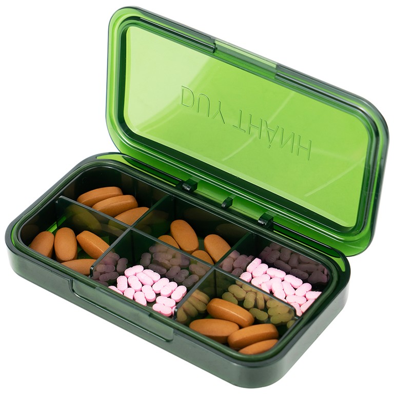 Hộp phân liều thuốc 6 ngăn A31 Duy Thành màu xanh