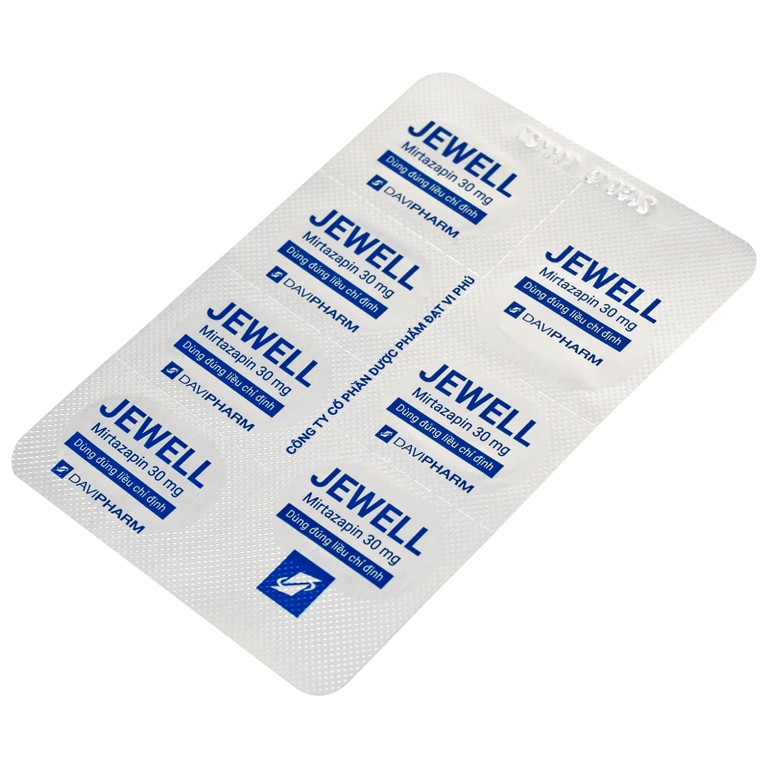 Viên nén Jewell 30mg Davipharm điều trị các đợt trầm cảm nặng (4 vỉ x 7 viên)