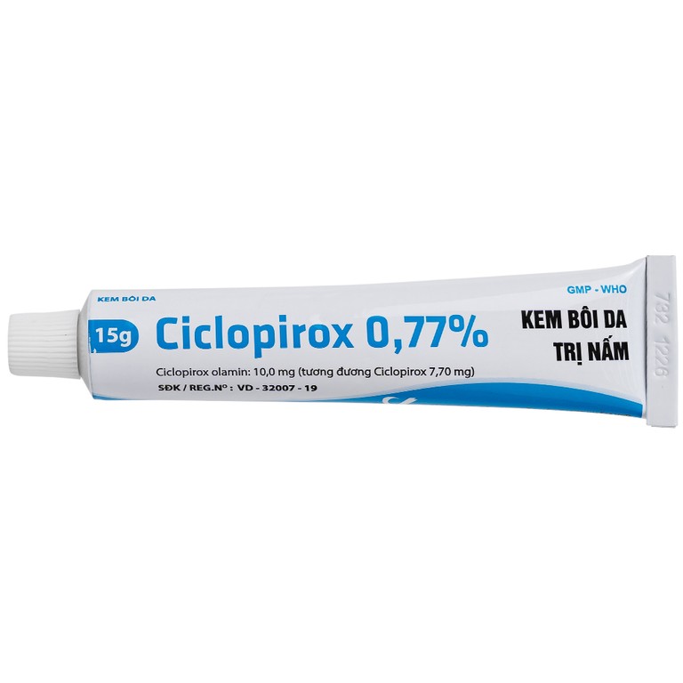 Kem bôi da Ciclopirox 0,77% VCP điều trị nấm da chân, nấm da đùi và nấm da toàn thân (15g)
