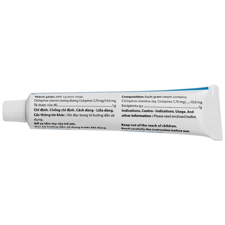 Kem bôi da Ciclopirox 0,77% VCP điều trị nấm da chân, nấm da đùi và nấm da toàn thân (15g)