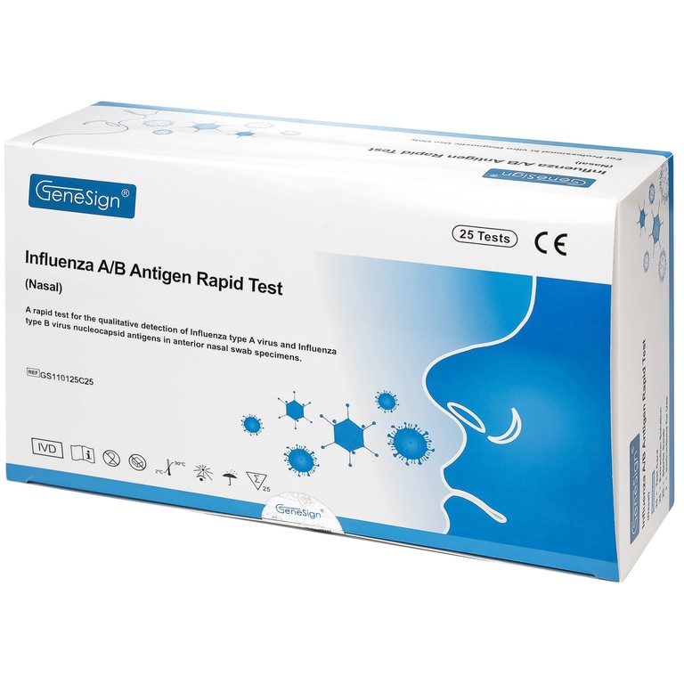 Kit Test Cúm A/B Genesign Hộp 25 kít