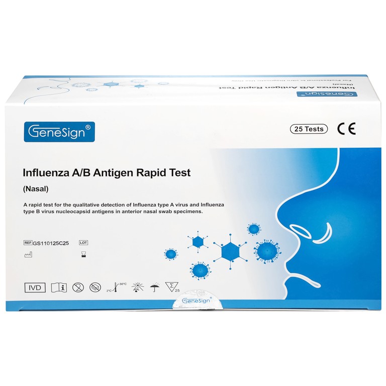 Kit Test Cúm A/B Genesign Hộp 25 kít
