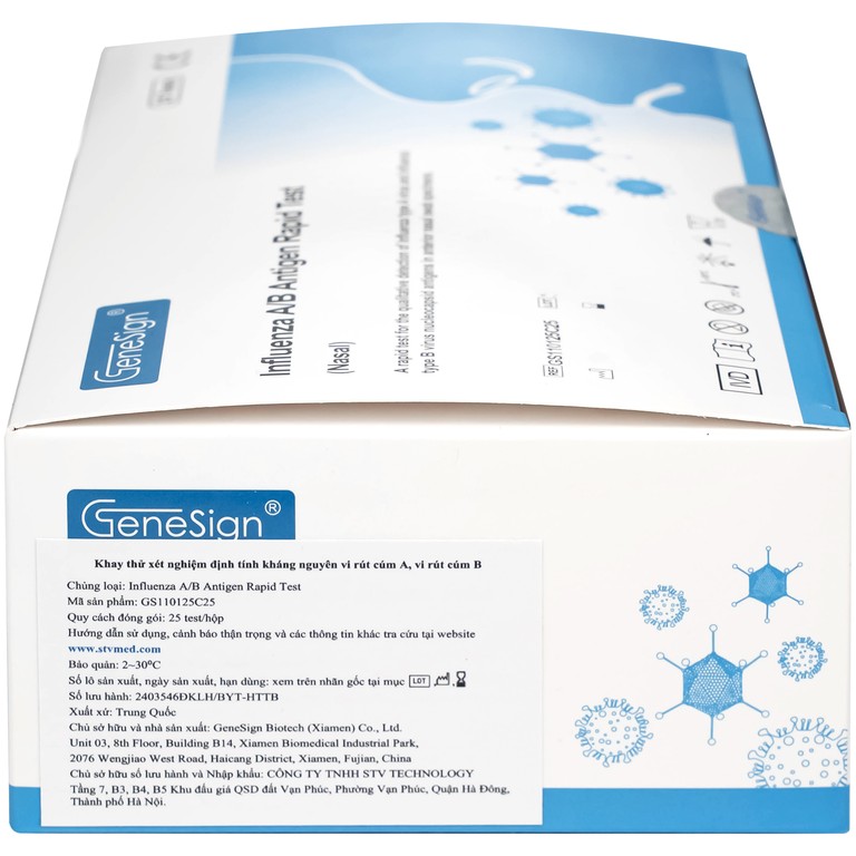 Kit Test Cúm A/B Genesign Hộp 25 kít
