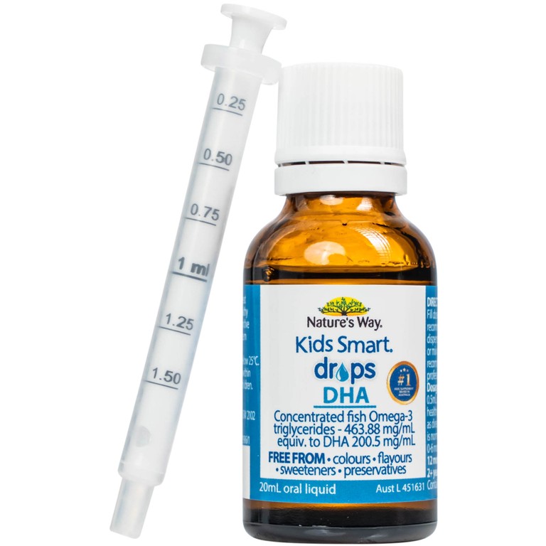 Siro Kids Smart Drops DHA 20ml Nature's Way thúc đẩy sự phát triển của não bộ và hệ thần kinh ở trẻ nhỏ