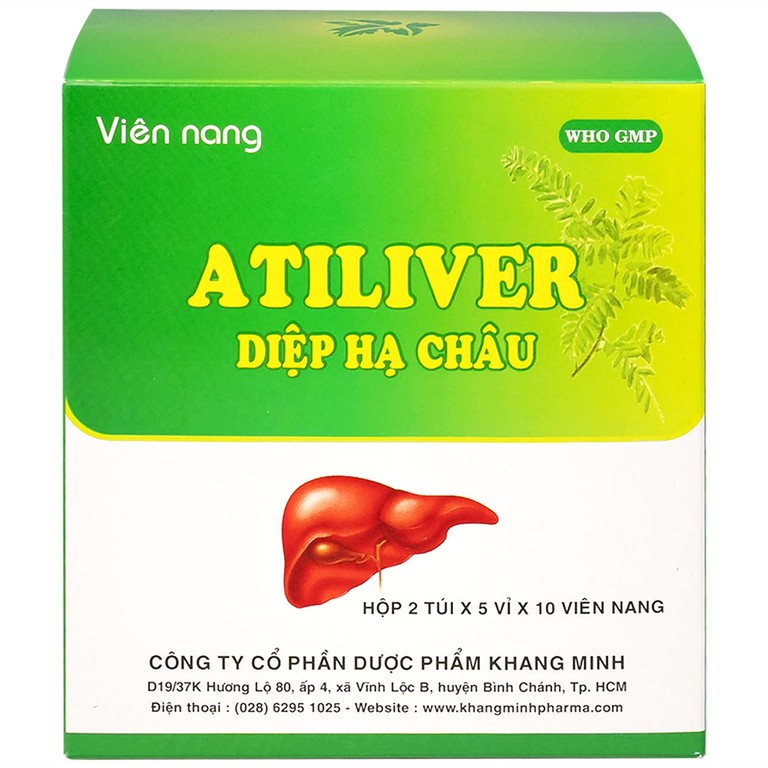 Thuốc Atiliver Diệp Hạ Châu Khang Minh hỗ trợ điều trị viêm gan, tăng men gan (10 vỉ x 10 viên)