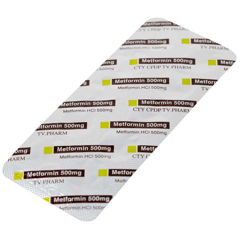 Thuốc Metformin 500mg TV Pharm điều trị đái tháo đường (10 vỉ x 10 viên)