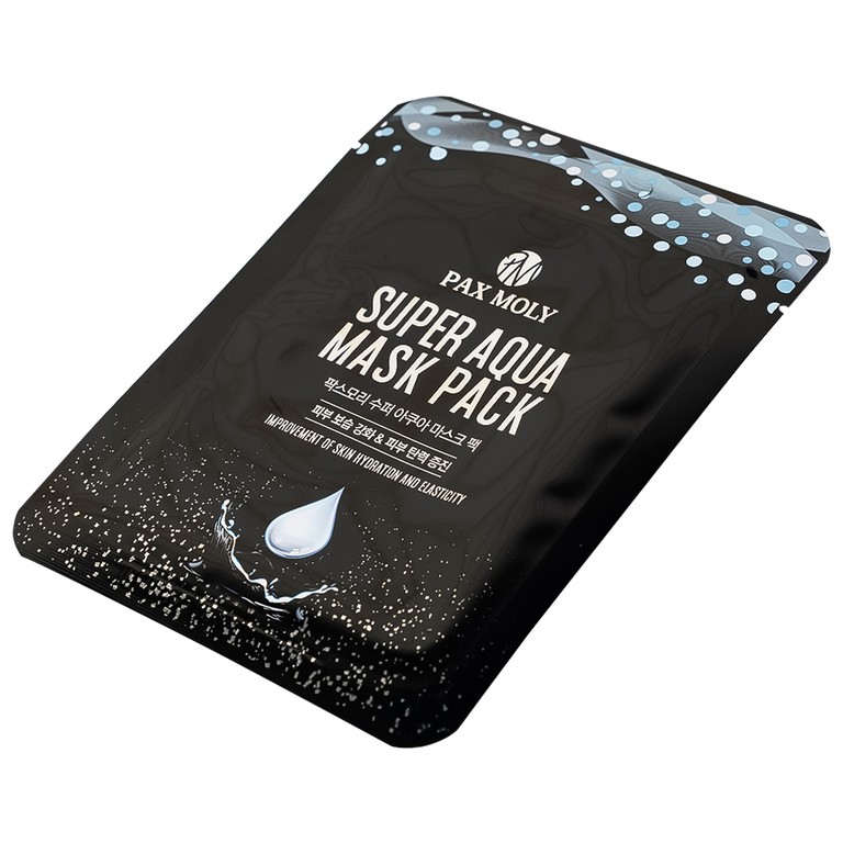 Mặt nạ miếng dưỡng ẩm Pax Moly Super Aqua Mask Pack làm mềm mịn, cải thiện độ đàn hồi da (10 miếng)