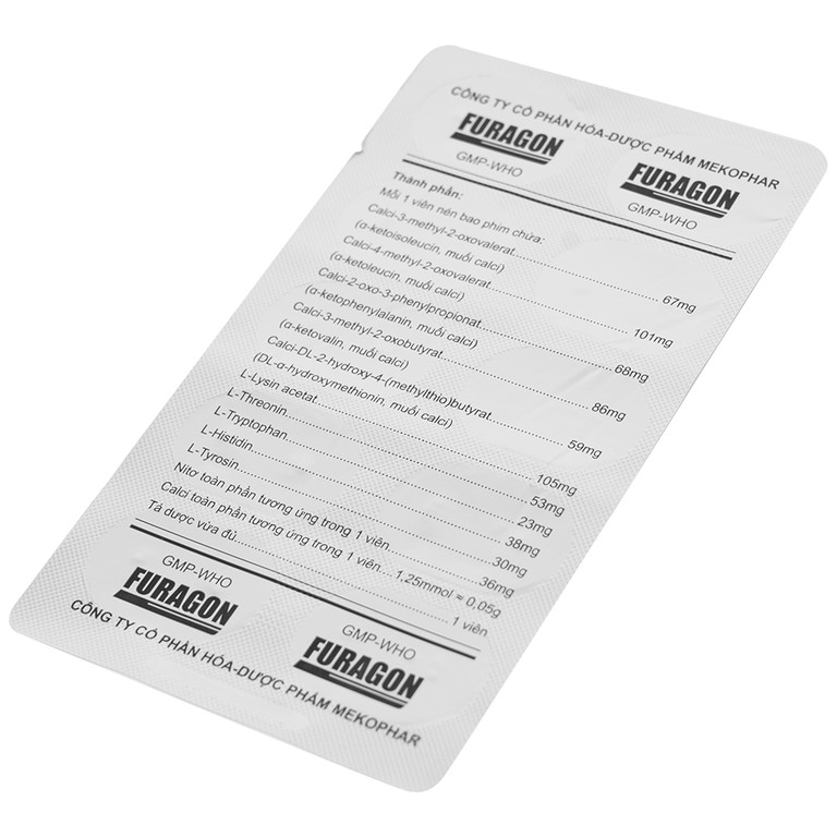 Thuốc Furagon Mekophar phòng và điều trị suy thận mạn (10 vỉ x 10 viên)
