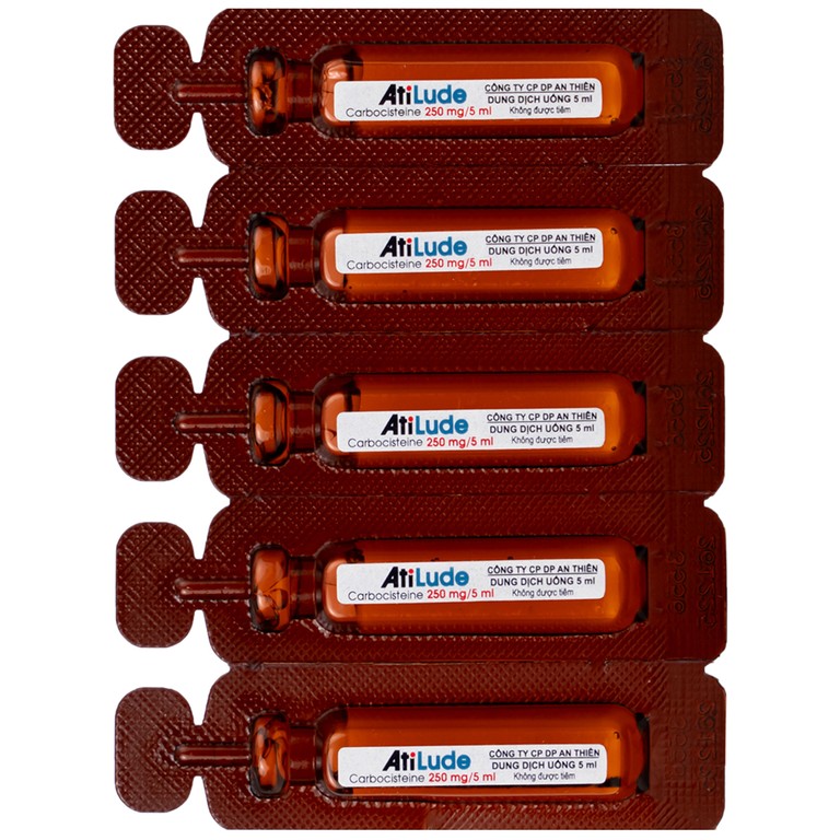 Dung dịch uống AtiLude 250mg/5ml An Thiên tiêu nhầy, rối loạn đường hô hấp (6 vỉ x 5 ống x 5ml)
