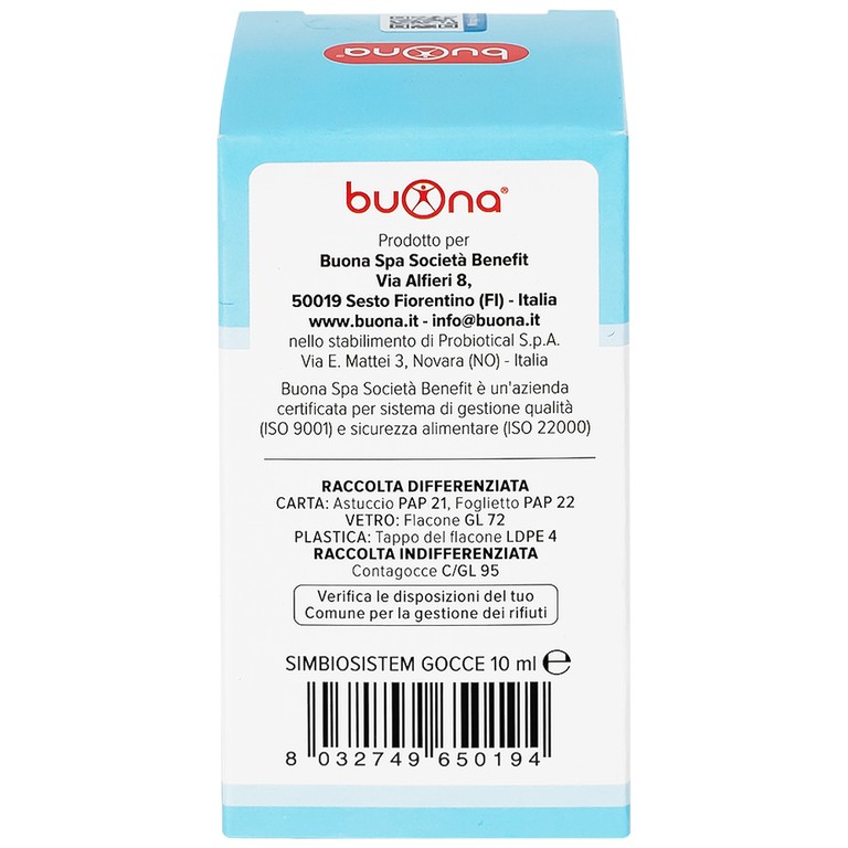 Dung dịch Simbiosistem Gocce 10ml Buona bổ sung lợi khuẩn đường ruột
