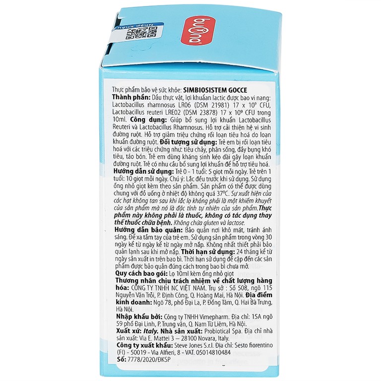 Dung dịch Simbiosistem Gocce 10ml Buona bổ sung lợi khuẩn đường ruột