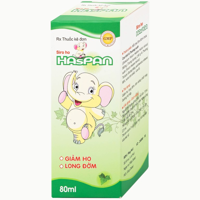 Siro ho Haspan 80ml giảm ho, long đờm, điều trị viêm đường hô hấp cấp có kèm ho