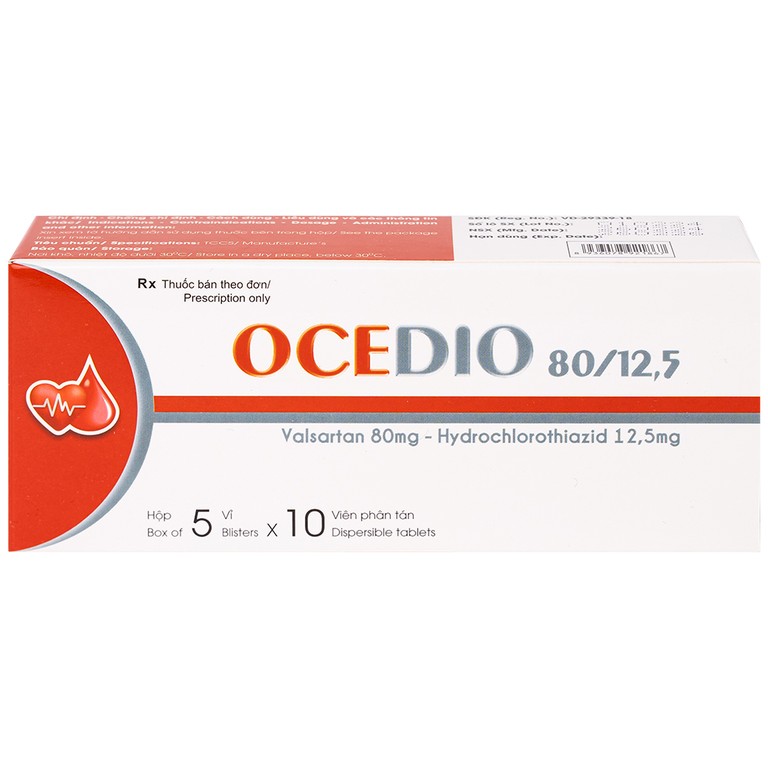 Thuốc Ocedio 80/12,5 VCP điều trị cao huyết áp (5 vỉ x 10 viên)