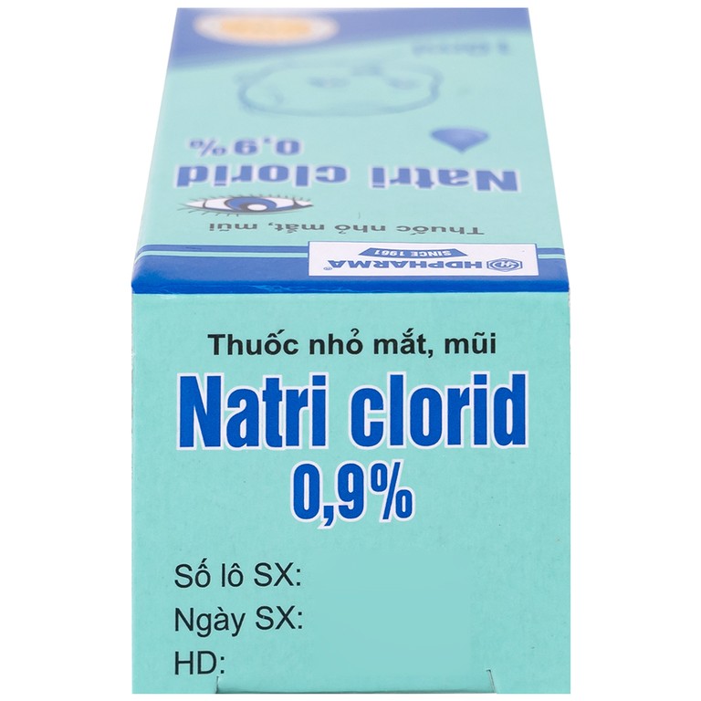Thuốc nhỏ mắt, mũi Natri Clorid 0,9% HDPharma điều trị triệu chứng mỏi mắt, mắt đỏ, sổ mũi, nghẹt mũi (10ml)