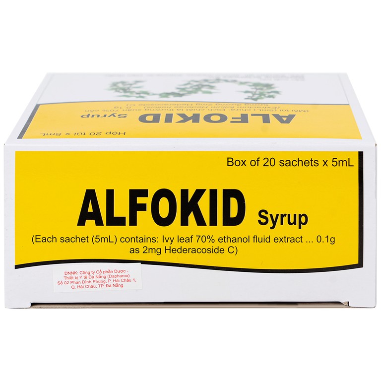 Thuốc Alfokid Syrup Kolmar điều trị giảm ho do viêm phế quản mạn tính, viêm đường hô hấp (20 túi)