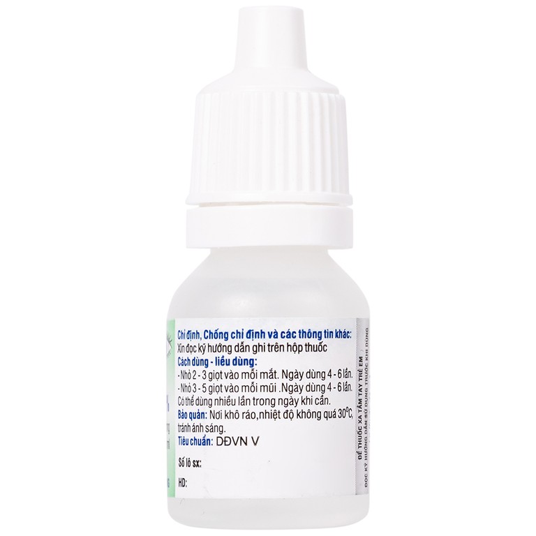 Thuốc nhỏ mắt, mũi Natri Clorid 0,9% HDPharma điều trị triệu chứng mỏi mắt, mắt đỏ, sổ mũi, nghẹt mũi (10ml)