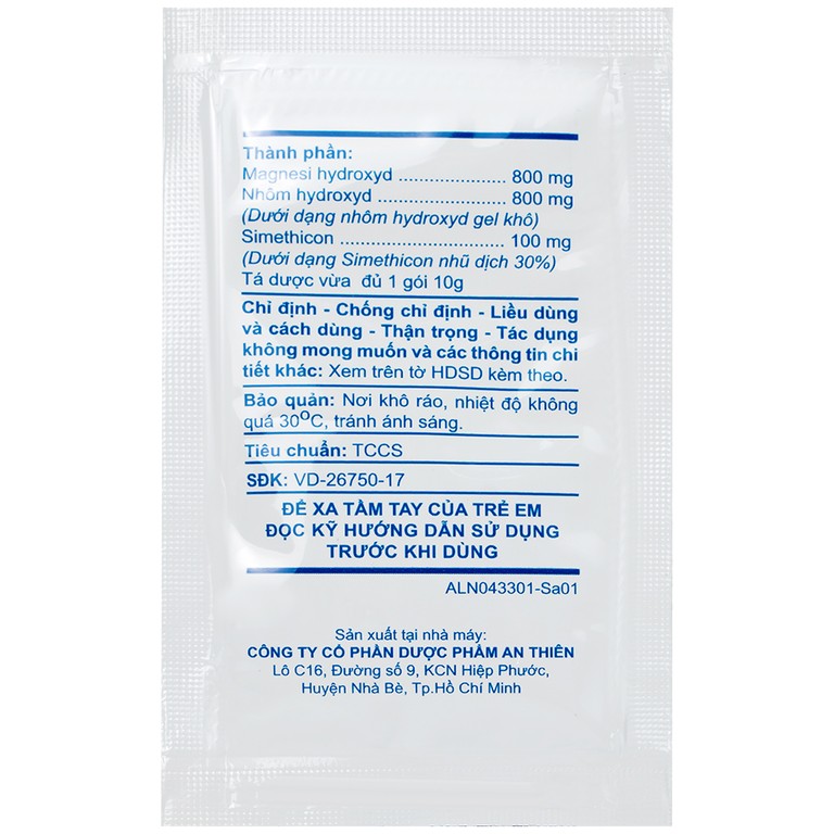 Hỗn dịch uống Atirlic forte 10g An Thiên giảm triệu chứng tăng acid dạ dày (20 gói)