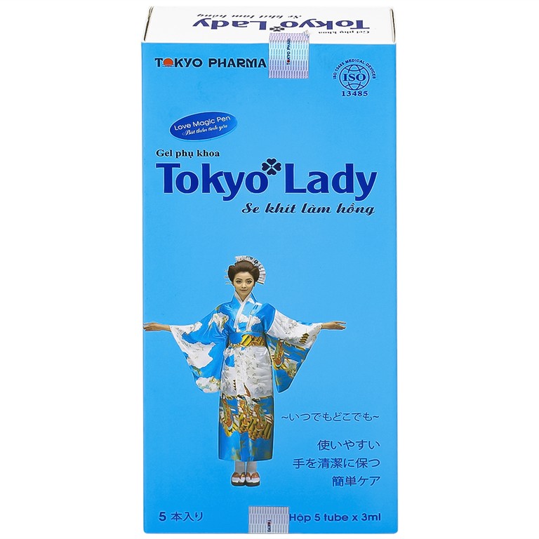 Gel phụ khoa Tokyo Lady 3ml Tokyo Pharma hỗ trợ ngừa viêm, ngứa, duy trì độ ẩm, pH vùng kín (5 tuýp)