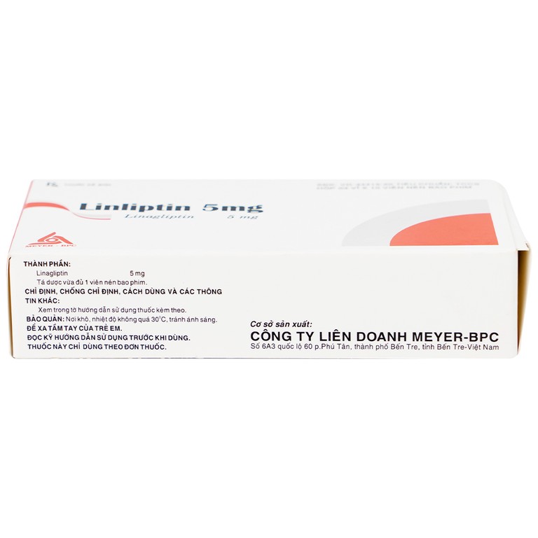 Thuốc Linliptin 5mg Meyer - BPC điều trị đái tháo đường típ 2 (3 vỉ x 10 viên)