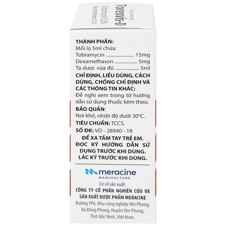 Thuốc nhỏ mắt Torexvis 0,3% Gia Nguyễn phòng và điều trị viêm và ngăn ngừa nhiễm khuẩn (5ml)