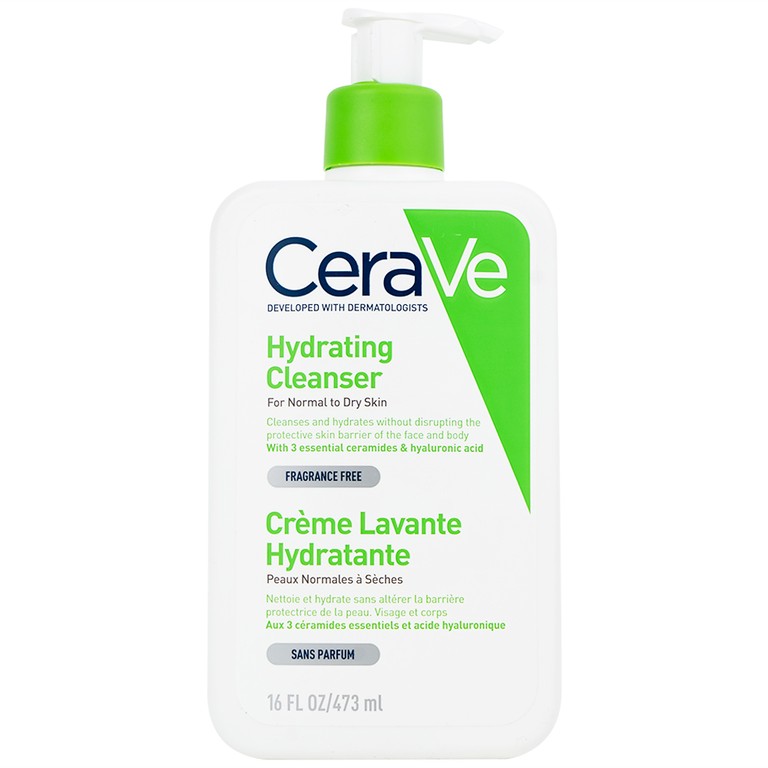 Sữa rửa mặt CeraVe Hydrating Cleanser dành cho da thường và da khô (473ml)