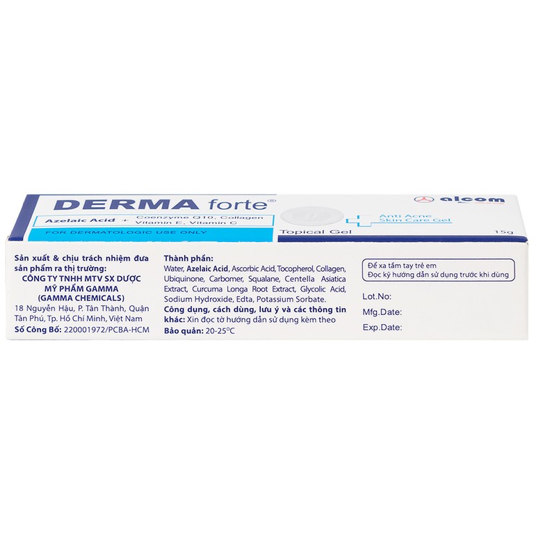 Gel bôi Derma Forte Gamma hỗ trợ cải thiện mụn và vết thâm (15g)