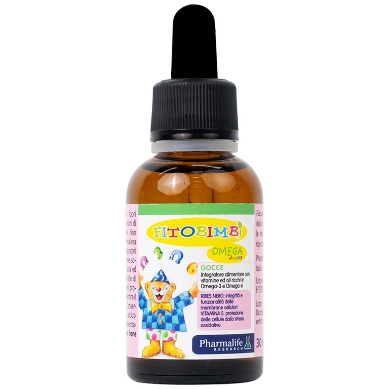 Siro Fitobimbi Omega Junior Gocce Pharmalife bổ sung acid béo không no Omega-3, Omega-6 (30ml)