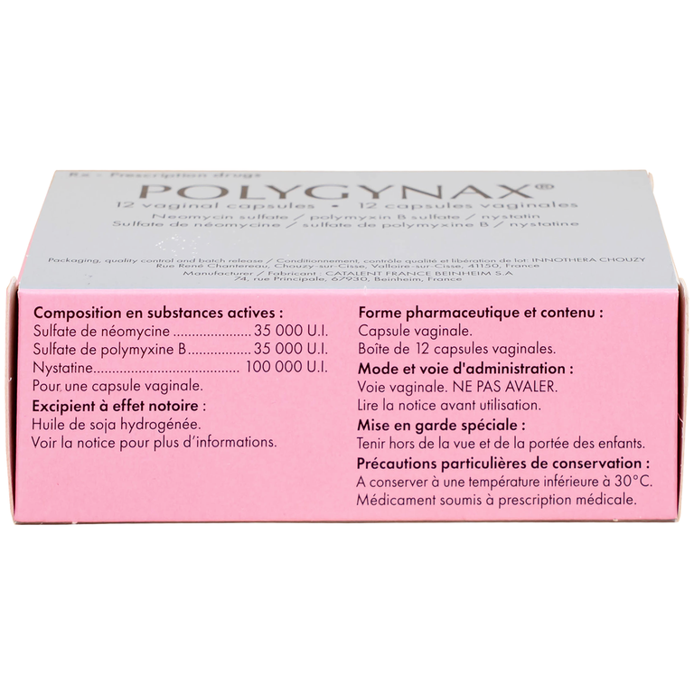 Viên đặt âm đạo Polygynax Innothera Chouzy điều trị viêm âm đạo, âm hộ - âm đạo (2 vỉ x 6 viên)