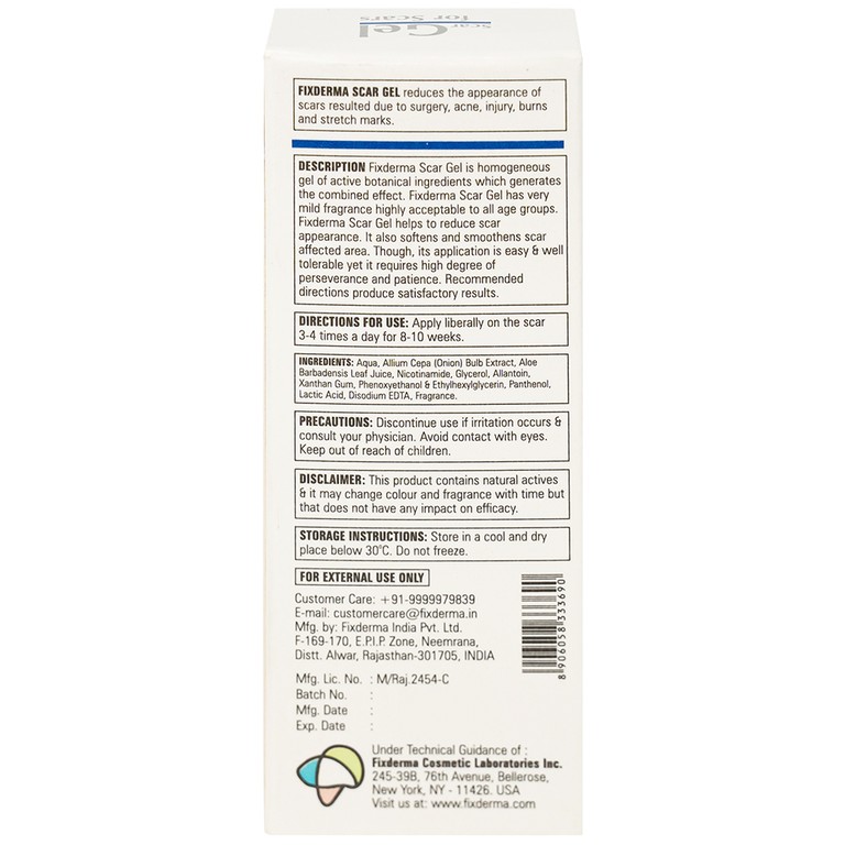Kem bôi Fixderma Scar Gel hỗ trợ làm mờ vết sẹo, dưỡng ẩm da (7ml)