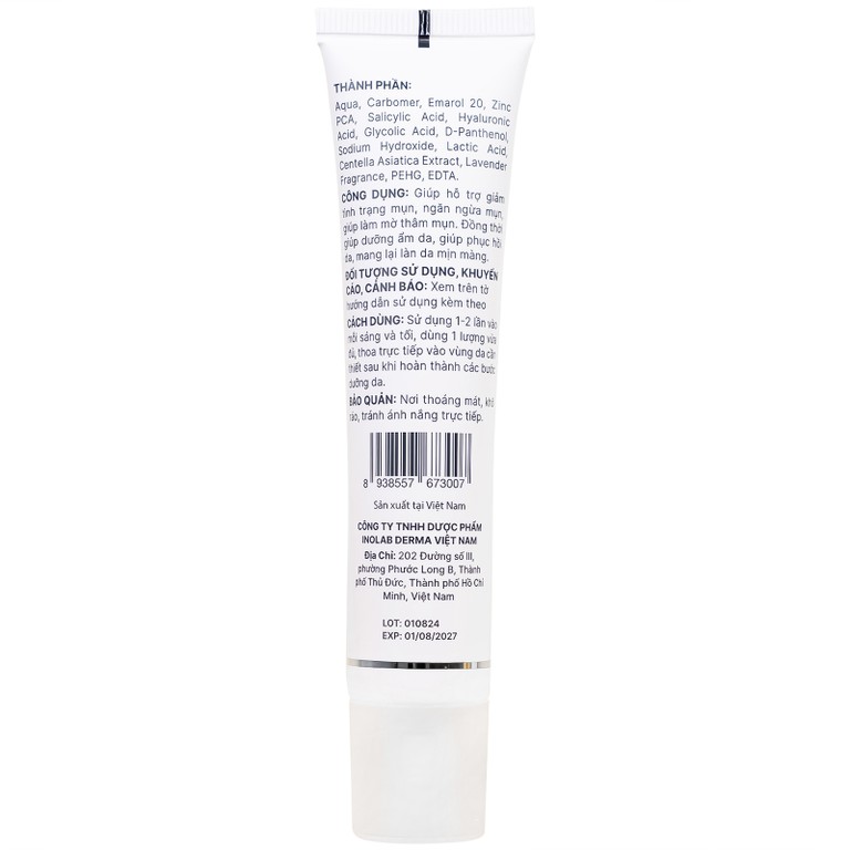 Gel Actidem Derma giúp ngăn ngừa mụn, làm mờ vết thâm (40g)