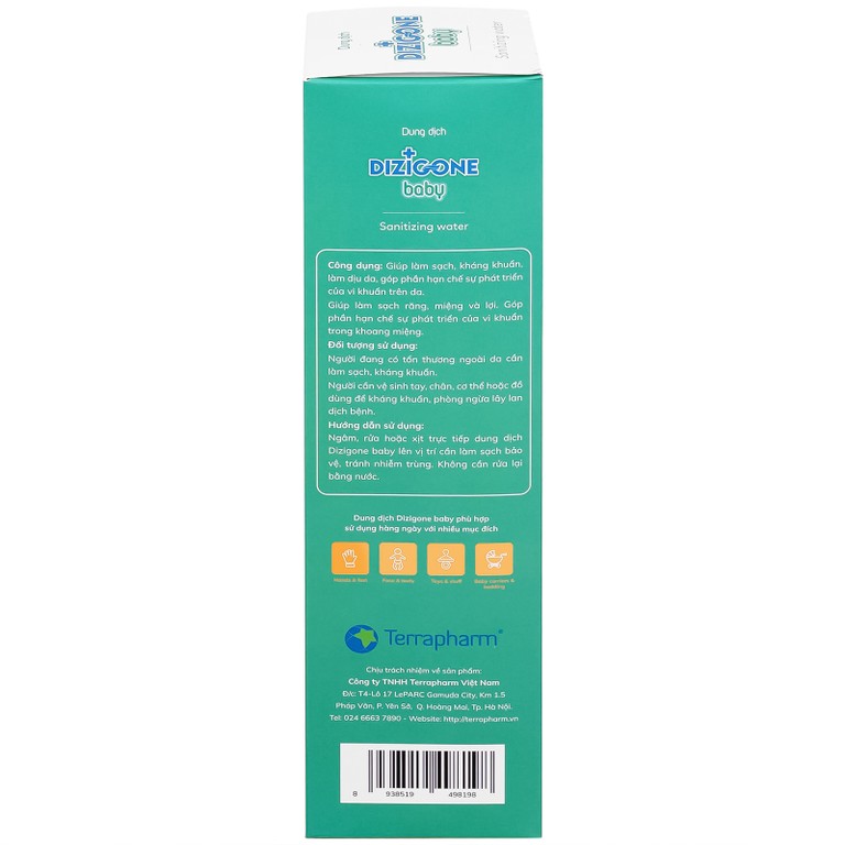 Bình xịt sát khuẩn Dizigone Baby Sanitizing Water phục hồi tổn thương da (300ml)