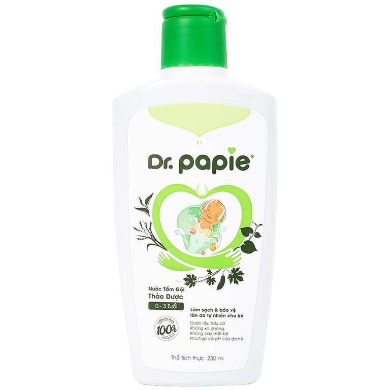 Nước tắm gội thảo dược Dr.Papie Starmed dưỡng tóc mượt mại, da đầu khỏe mạnh (230ml)