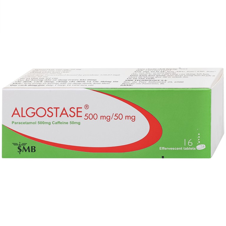 Thuốc Algostase 500mg/50mg SMB điều trị đau nhẹ đến vừa và hạ sốt (16 viên)